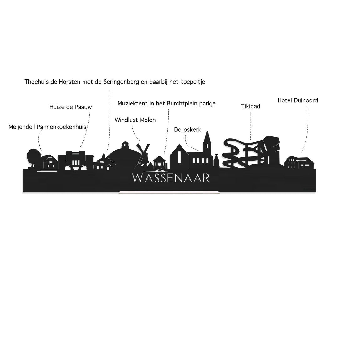 Skyline Wassenaar Wit glanzend gerecycled kunststof cadeau decoratie relatiegeschenk van WoodWideCities