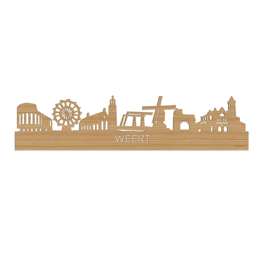 Skyline Weert Bamboe houten cadeau decoratie relatiegeschenk van WoodWideCities