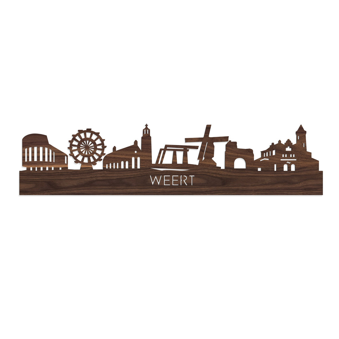 Skyline Weert Noten houten cadeau decoratie relatiegeschenk van WoodWideCities