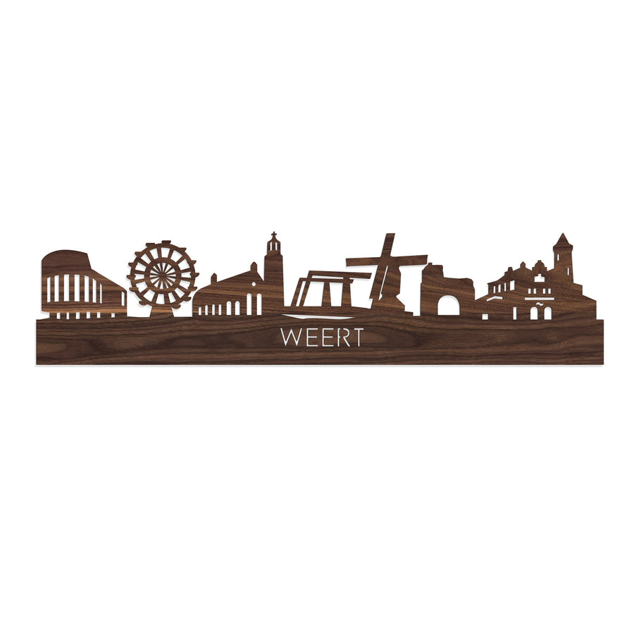 Skyline Weert Noten houten cadeau decoratie relatiegeschenk van WoodWideCities