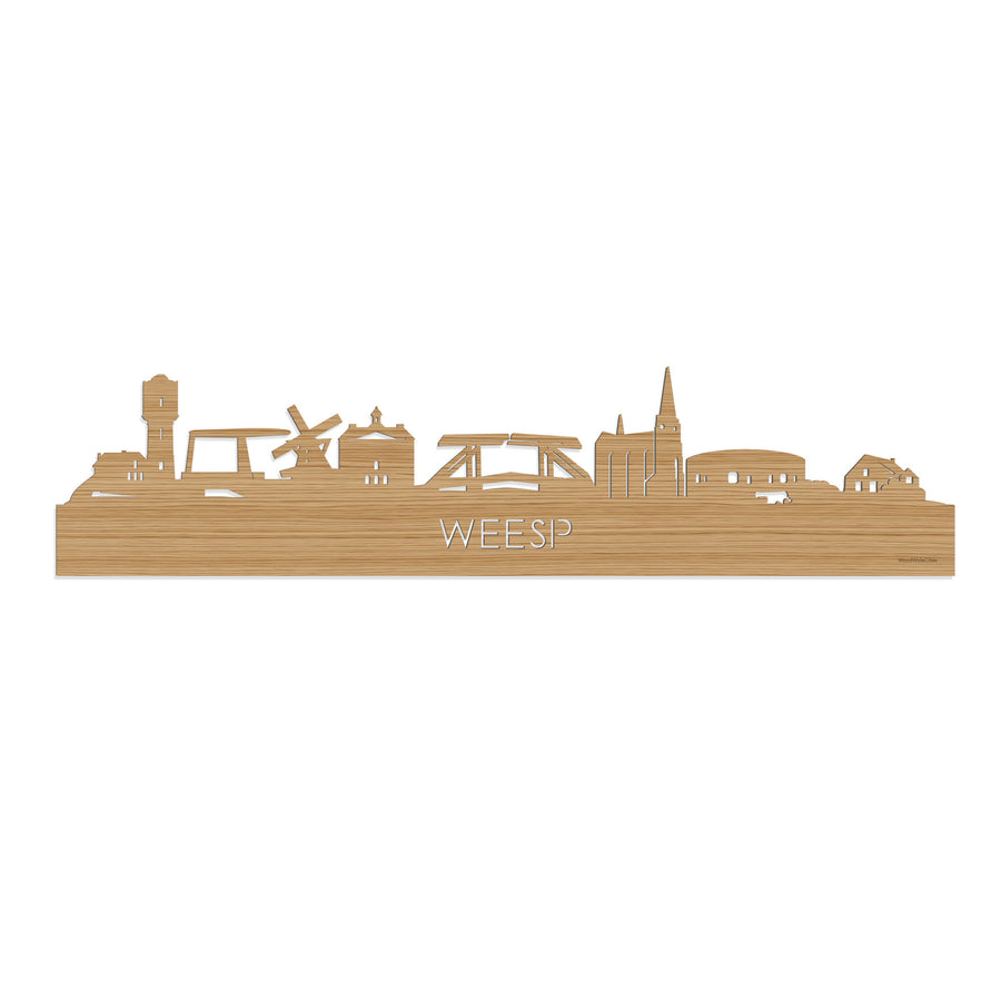 Skyline Weesp Bamboe houten cadeau decoratie relatiegeschenk van WoodWideCities