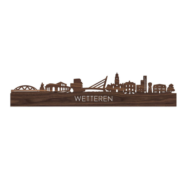 Skyline Wetteren Noten houten cadeau decoratie relatiegeschenk van WoodWideCities