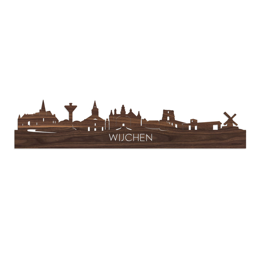 Skyline Wijchen Noten houten cadeau decoratie relatiegeschenk van WoodWideCities