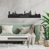Skyline Winschoten Zwart houten cadeau decoratie relatiegeschenk van WoodWideCities