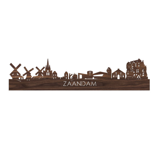 Skyline Zaandam Noten houten cadeau decoratie relatiegeschenk van WoodWideCities