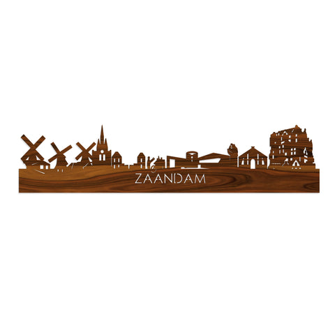 Skyline Zaandam Palissander houten cadeau decoratie relatiegeschenk van WoodWideCities