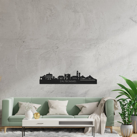 Skyline Zaltbommel Zwart houten cadeau decoratie relatiegeschenk van WoodWideCities