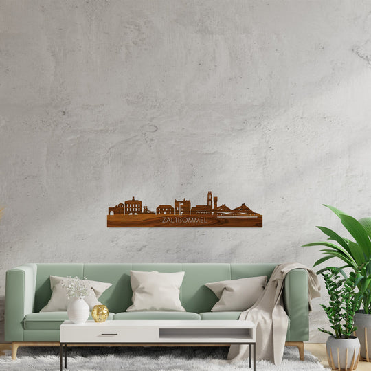 Skyline Zaltbommel Palissander houten cadeau decoratie relatiegeschenk van WoodWideCities