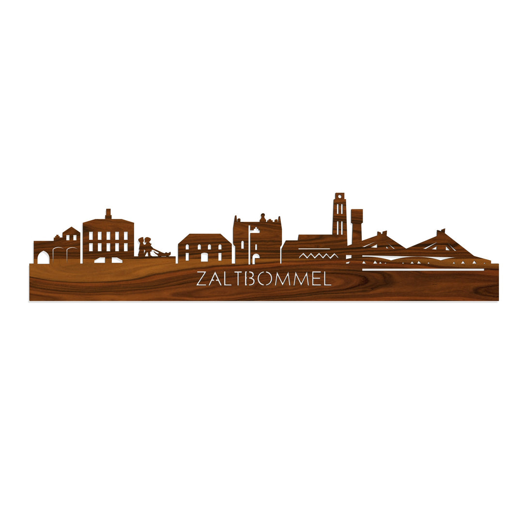 Skyline Zaltbommel Palissander houten cadeau decoratie relatiegeschenk van WoodWideCities