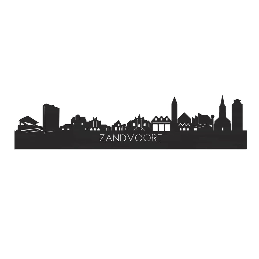 Skyline Zandvoort Zwart houten cadeau decoratie relatiegeschenk van WoodWideCities