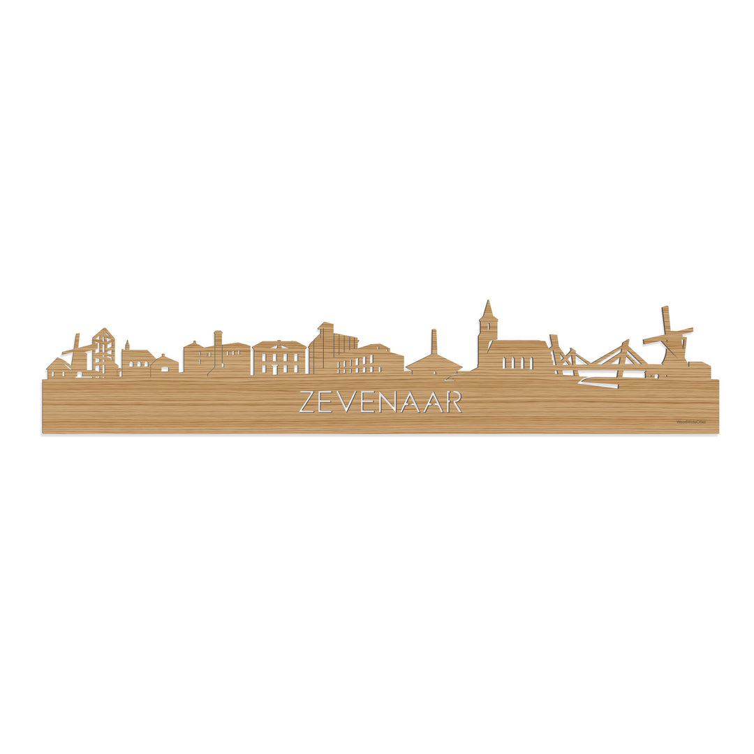 Skyline Zevenaar Bamboe houten cadeau decoratie relatiegeschenk van WoodWideCities