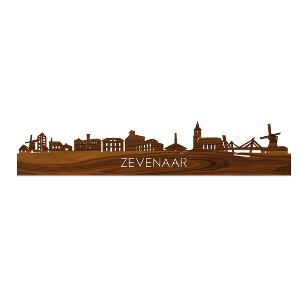 Skyline Zevenaar Palissander houten cadeau decoratie relatiegeschenk van WoodWideCities