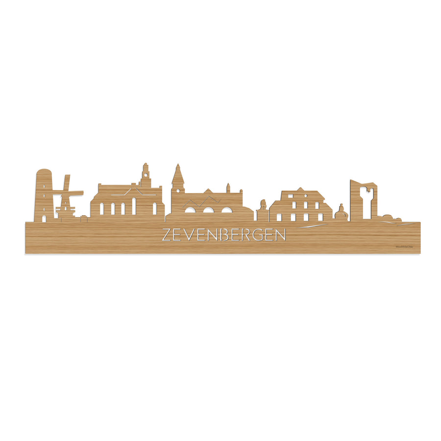 Skyline Zevenbergen Bamboe houten cadeau decoratie relatiegeschenk van WoodWideCities