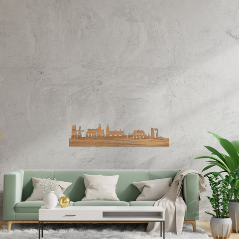Skyline Zevenbergen Eiken houten cadeau decoratie relatiegeschenk van WoodWideCities