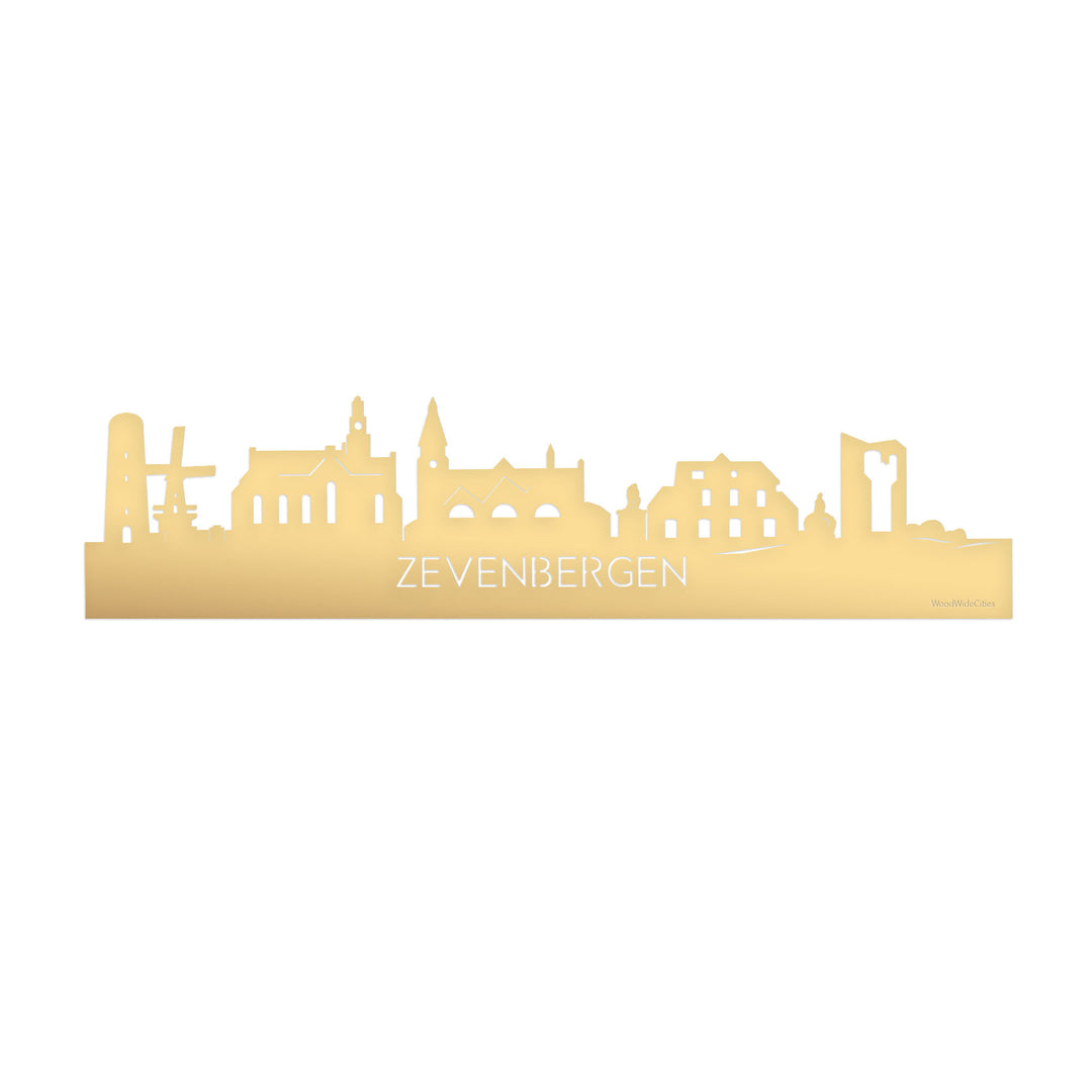 Skyline Zevenbergen Metallic Goud gerecycled kunststof cadeau decoratie relatiegeschenk van WoodWideCities