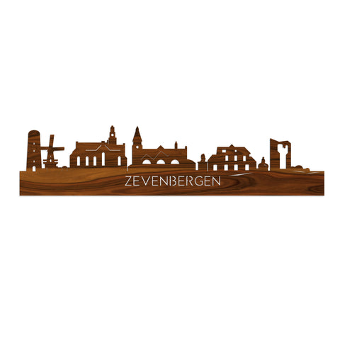 Skyline Zevenbergen Palissander houten cadeau decoratie relatiegeschenk van WoodWideCities
