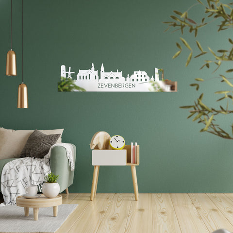 Skyline Zevenbergen Spiegel gerecycled kunststof cadeau decoratie relatiegeschenk van WoodWideCities