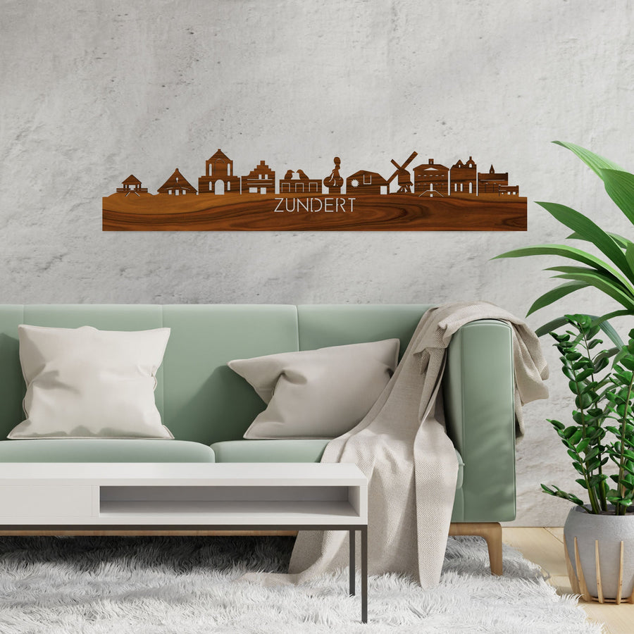 Skyline Zundert Palissander houten cadeau decoratie relatiegeschenk van WoodWideCities