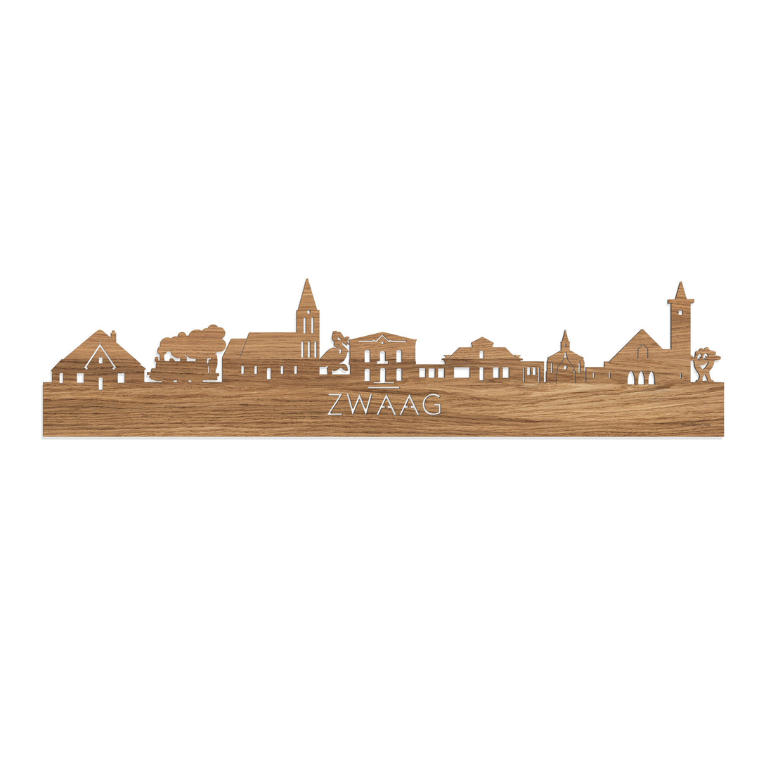 Skyline Zwaag Eiken houten cadeau decoratie relatiegeschenk van WoodWideCities