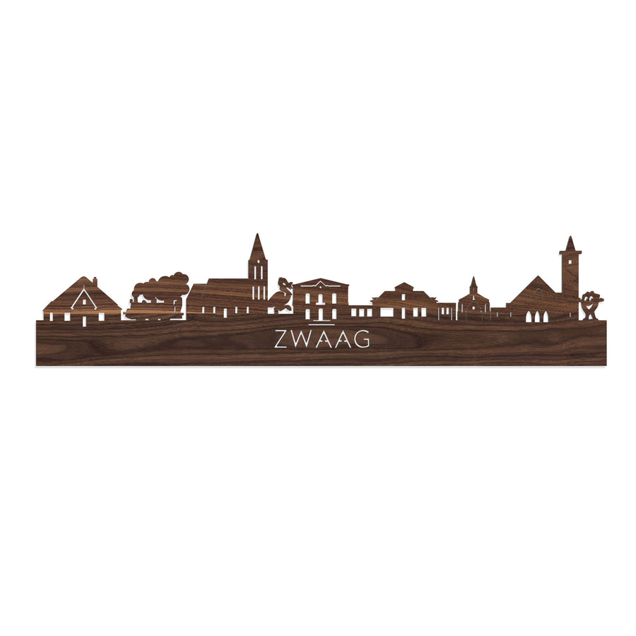 Skyline Zwaag Noten houten cadeau decoratie relatiegeschenk van WoodWideCities