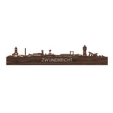 Skyline Zwijndrecht Noten houten cadeau decoratie relatiegeschenk van WoodWideCities