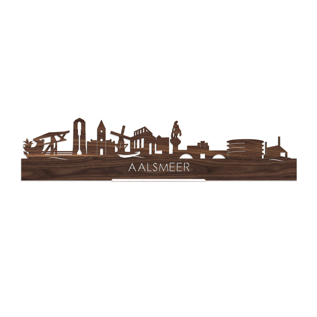 Standing Skyline Aalsmeer Noten houten cadeau decoratie relatiegeschenk van WoodWideCities