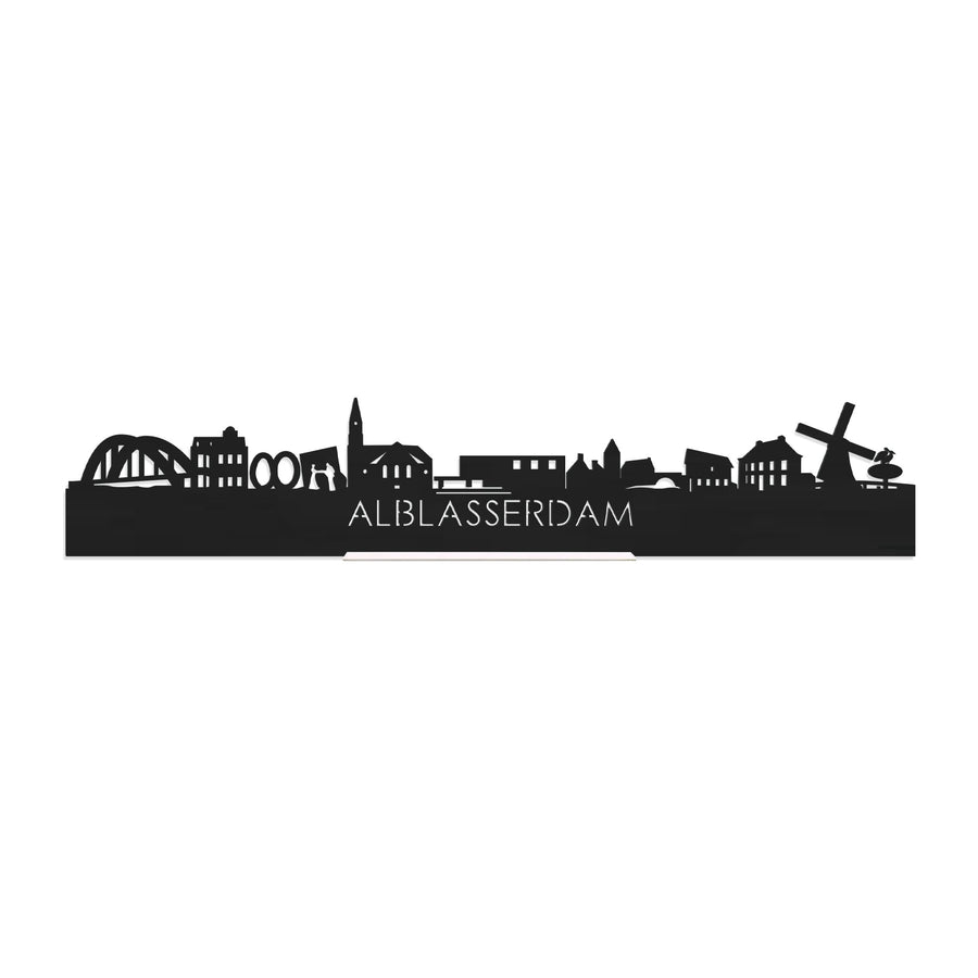 Standing Skyline Alblasserdam Zwart houten cadeau decoratie relatiegeschenk van WoodWideCities