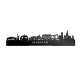 Standing Skyline Alkmaar Zwart Glanzend 40 cm houten cadeau decoratie relatiegeschenk van WoodWideCities
