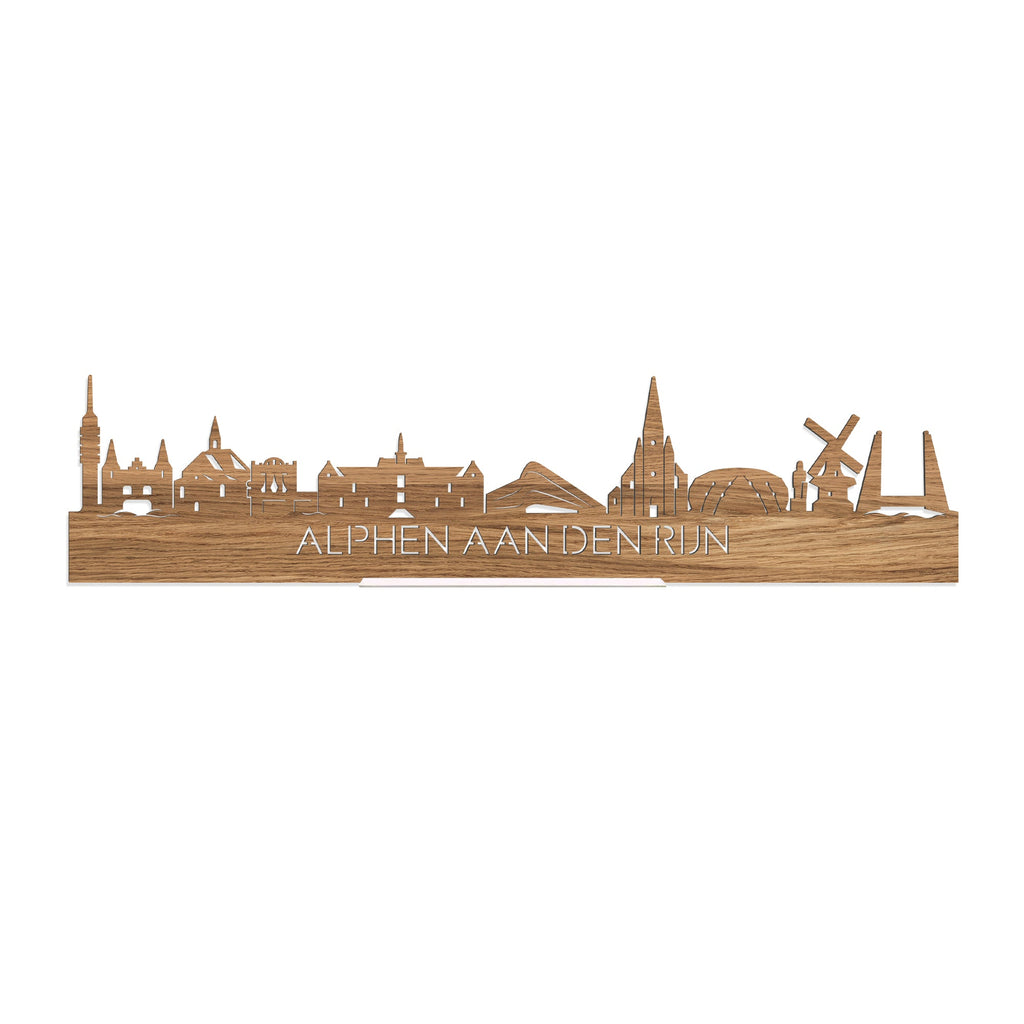 Standing Skyline Alphen aan den Rijn Eiken houten cadeau decoratie relatiegeschenk van WoodWideCities