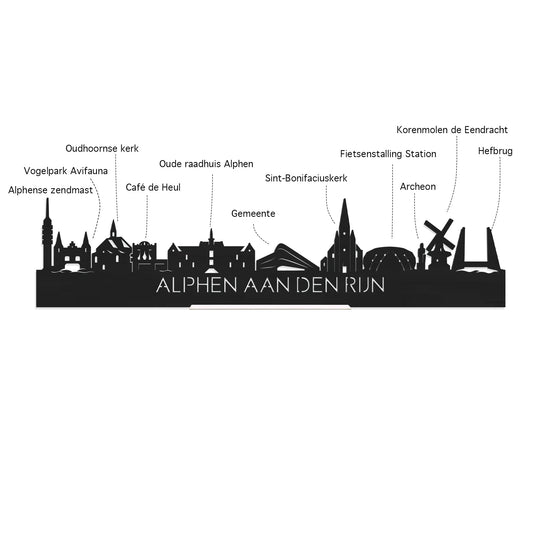 Standing Skyline Alphen aan den Rijn Noten houten cadeau decoratie relatiegeschenk van WoodWideCities