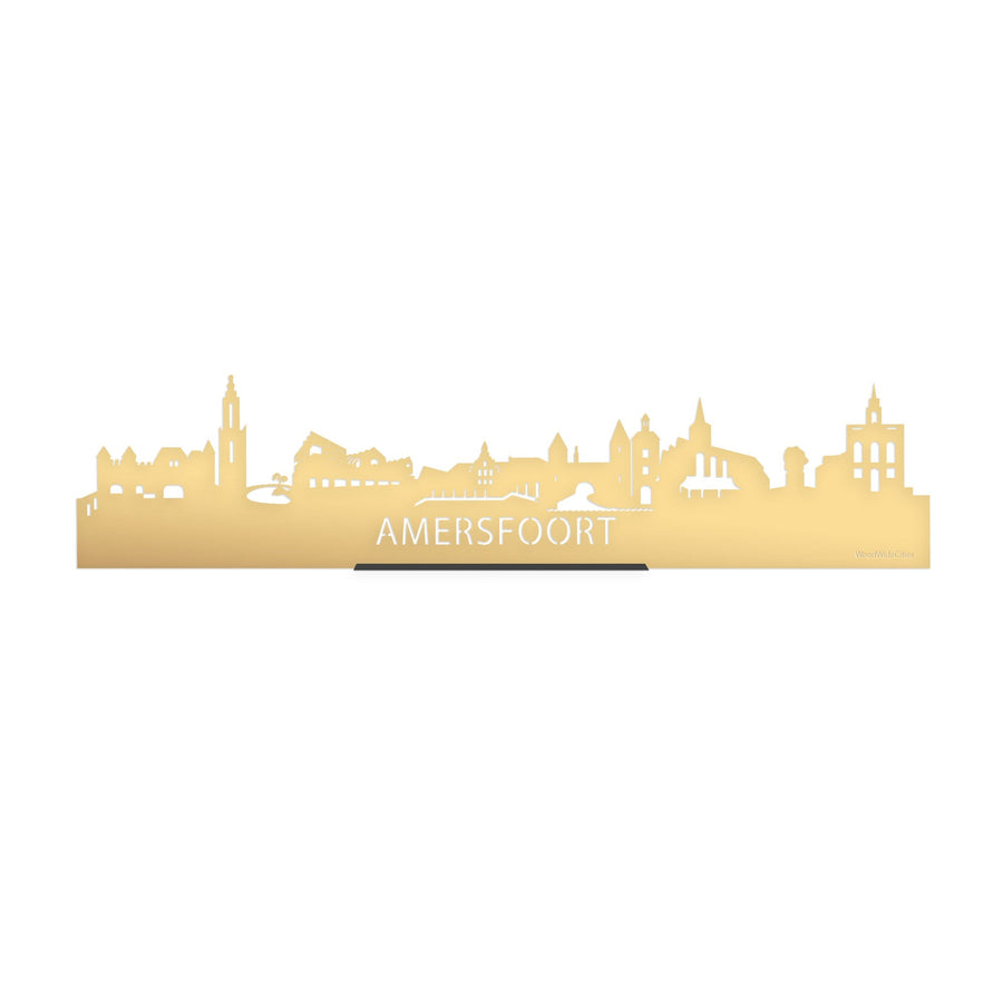 Standing Skyline Amersfoort Goud Metallic 40 cm houten cadeau decoratie relatiegeschenk van WoodWideCities
