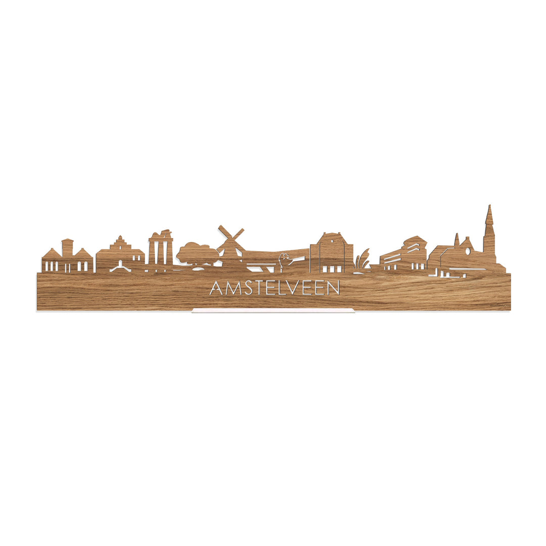 Standing Skyline Amstelveen Eiken houten cadeau decoratie relatiegeschenk van WoodWideCities