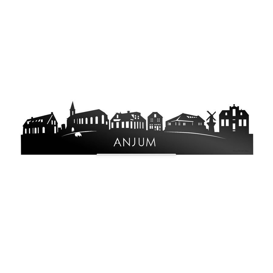 Standing Skyline Anjum Zwart Glanzend 40 cm houten cadeau decoratie relatiegeschenk van WoodWideCities