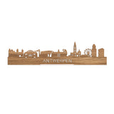 Standing Skyline Antwerpen Eiken houten cadeau decoratie relatiegeschenk van WoodWideCities