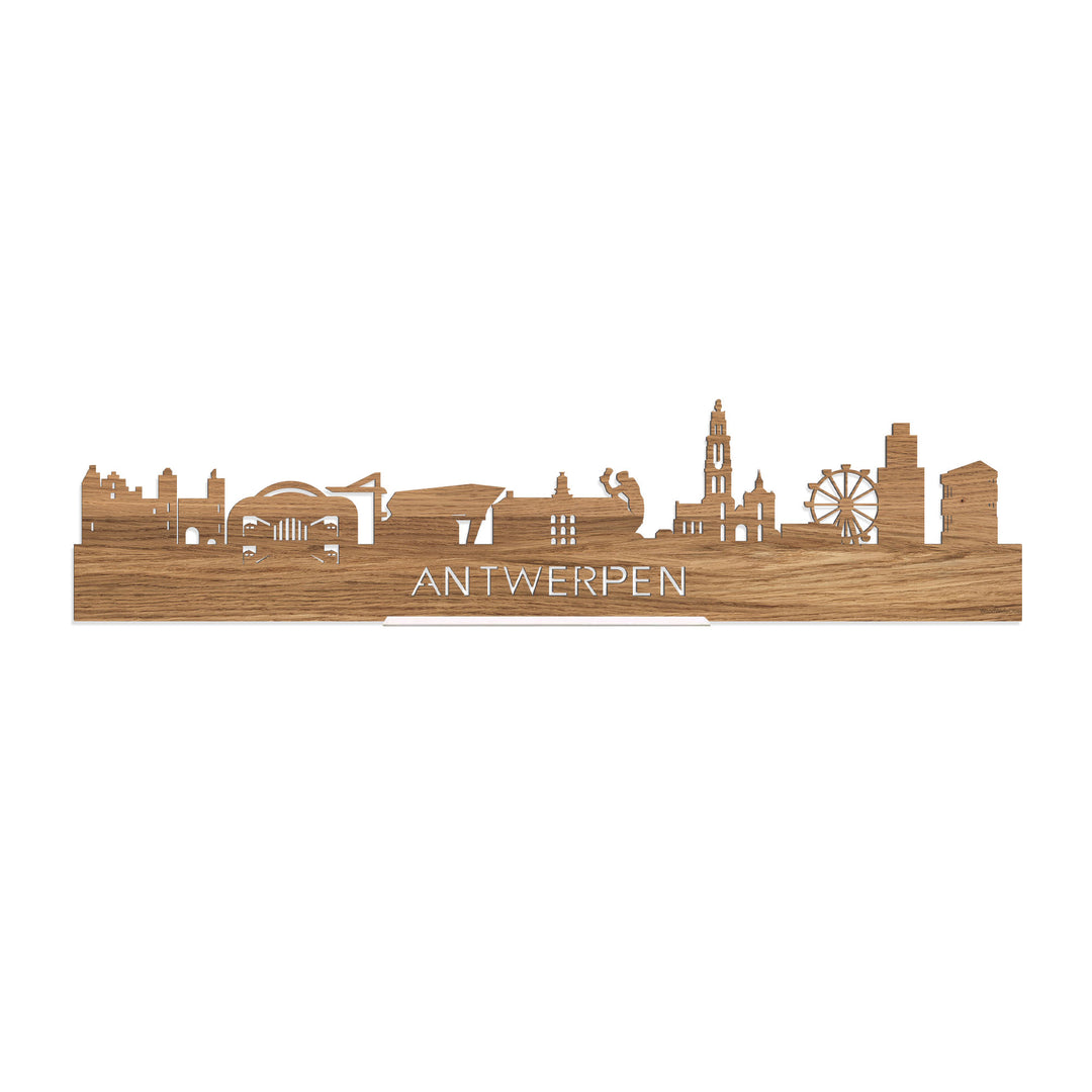 Standing Skyline Antwerpen Eiken houten cadeau decoratie relatiegeschenk van WoodWideCities