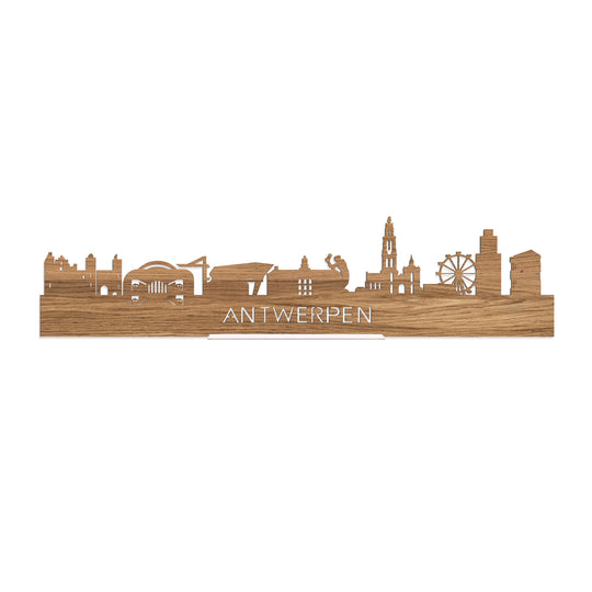 Standing Skyline Antwerpen Eiken houten cadeau decoratie relatiegeschenk van WoodWideCities