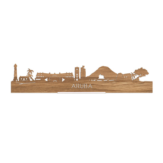 Standing Skyline Aruba Eiken houten cadeau decoratie relatiegeschenk van WoodWideCities