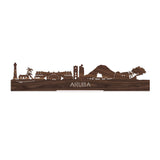 Standing Skyline Aruba Noten houten cadeau decoratie relatiegeschenk van WoodWideCities