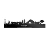 Standing Skyline Aruba Zwart glanzend gerecycled kunststof cadeau decoratie relatiegeschenk van WoodWideCities