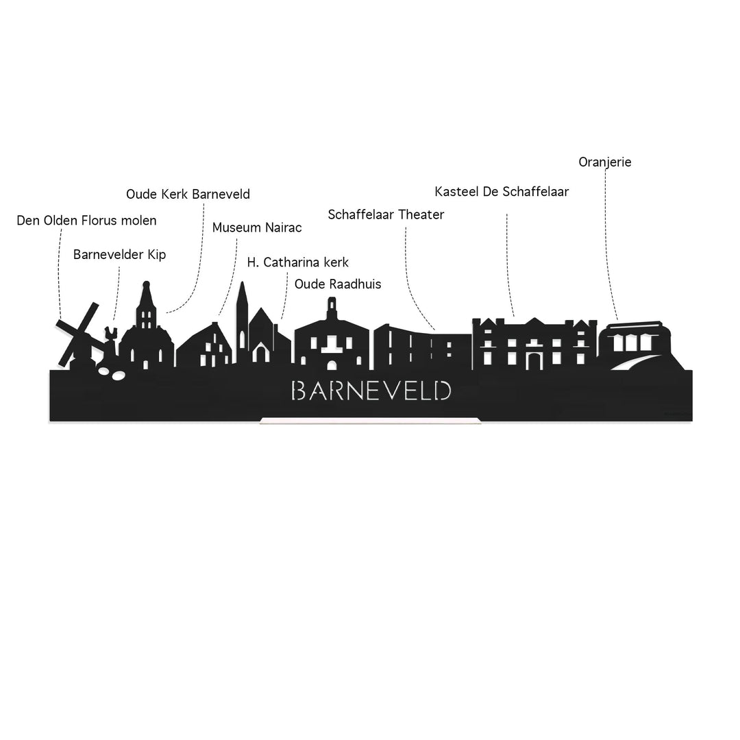 Standing Skyline Barneveld Bamboe houten cadeau decoratie relatiegeschenk van WoodWideCities