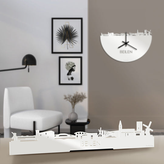 Standing Skyline Beilen Wit glanzend gerecycled kunststof cadeau decoratie relatiegeschenk van WoodWideCities