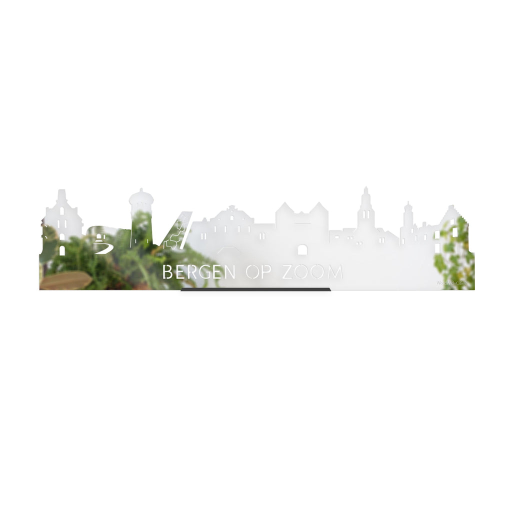 Standing Skyline Bergen op Zoom Spiegel 40 cm houten cadeau decoratie relatiegeschenk van WoodWideCities