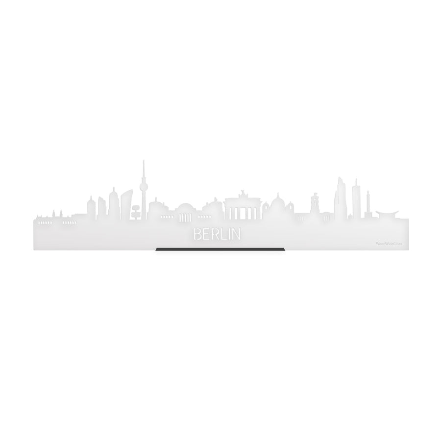 Standing Skyline Berlijn Wit Glanzend 40 cm houten cadeau decoratie relatiegeschenk van WoodWideCities