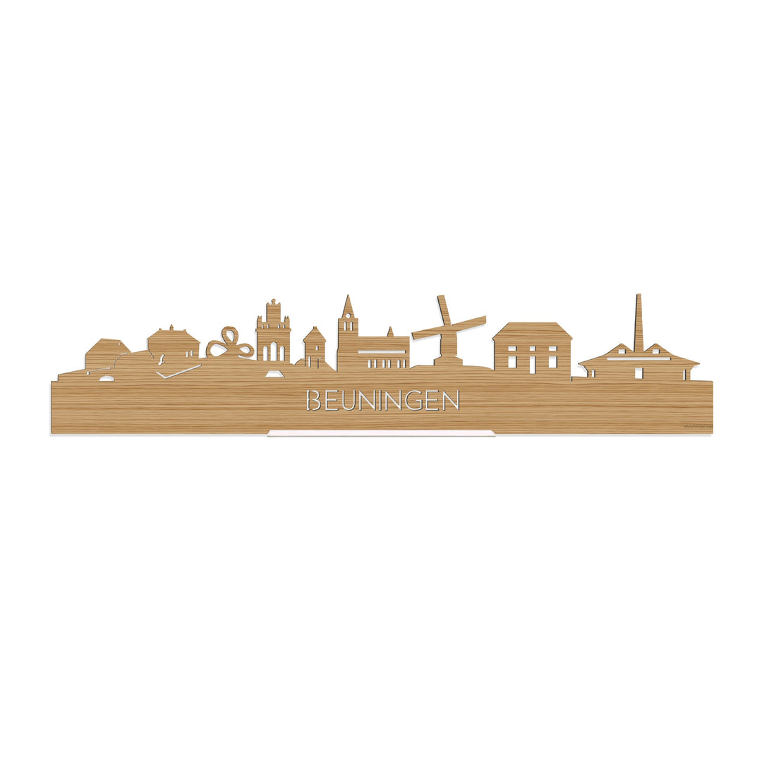 Standing Skyline Beuningen Bamboe houten cadeau decoratie relatiegeschenk van WoodWideCities