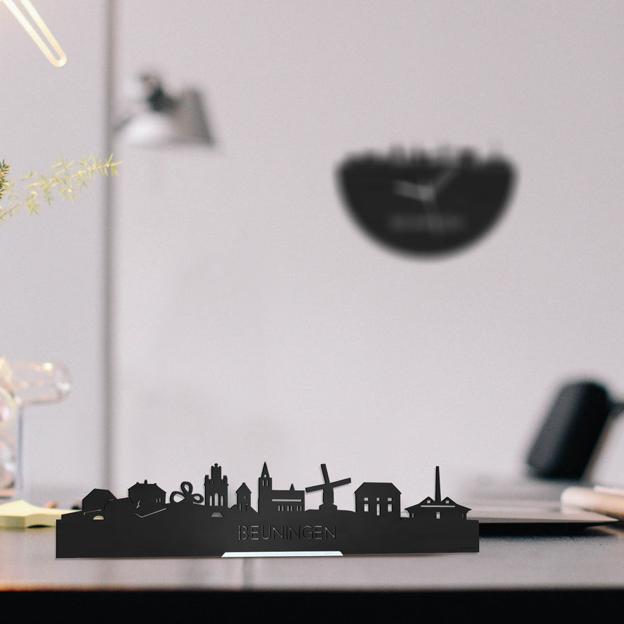 Standing Skyline Beuningen Zwart houten cadeau decoratie relatiegeschenk van WoodWideCities