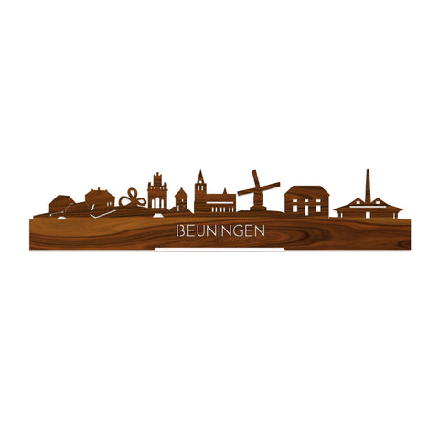 Standing Skyline Beuningen Palissander houten cadeau decoratie relatiegeschenk van WoodWideCities