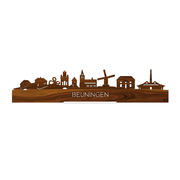 Standing Skyline Beuningen Palissander houten cadeau decoratie relatiegeschenk van WoodWideCities