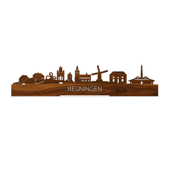 Standing Skyline Beuningen Palissander houten cadeau decoratie relatiegeschenk van WoodWideCities