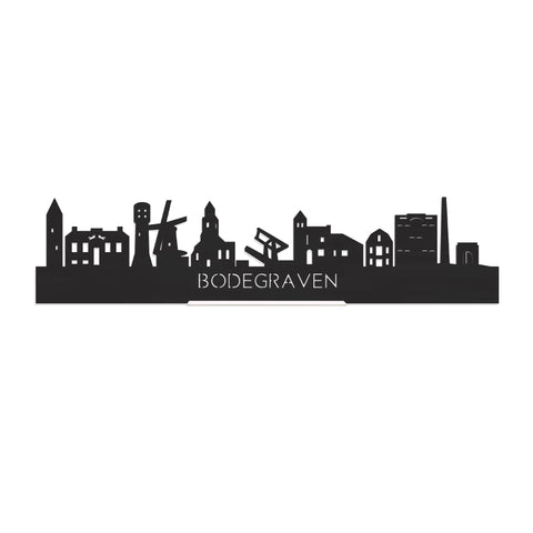 Standing Skyline Bodegraven Zwart houten cadeau decoratie relatiegeschenk van WoodWideCities