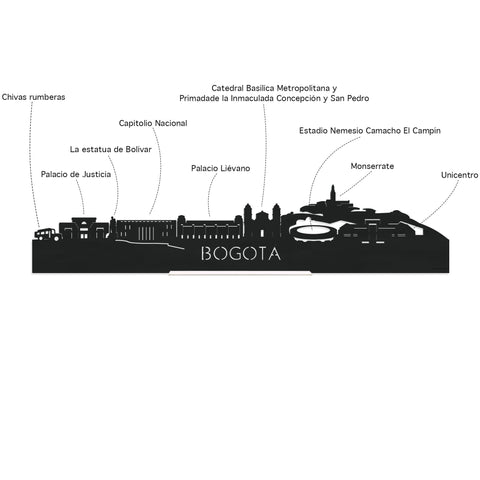 Standing Skyline Bogotá Zwart houten cadeau decoratie relatiegeschenk van WoodWideCities